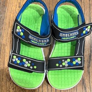 Skechers Minecraft Kids Sandals - Black and Green Sz 2